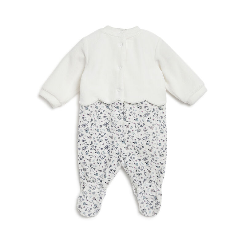 Girls Natural Printed Leg Opening Babysuit image number 1